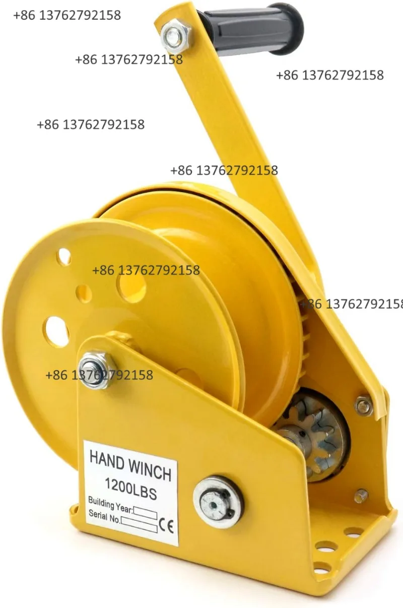 1200LBS Heavy Duty Manual Crank Hand Winch Two-Way Self-Locking Gear Marine Towing Winch For ATV Boat