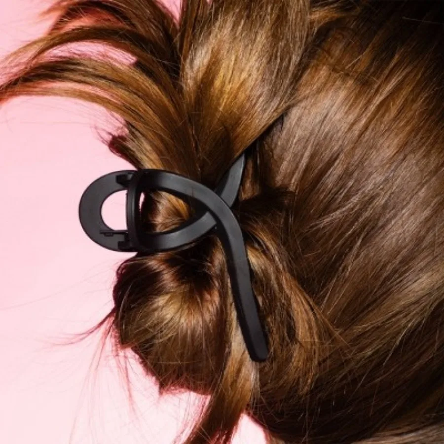 مشبك مخلب شعر ناعم - بني/أسود - قطعتان، إكسسوارات للشعر، مشابك شعر للنساء