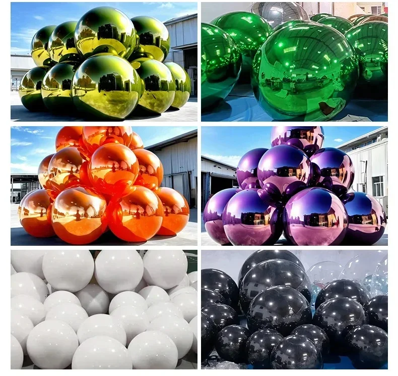 Riesiger PVC Aufblasbarer Spiegelballon Metallisch Reflektierende Kugel Boden- und Hängedekoration für Hochzeit Disco Geburtstag Party Event – Detail 4