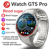 For Huawei Watch GT5 Pro Smart Watch 1.53 Inch HD AMOLED Screen NFC GPS TrackerBluetooth Call Health Monitoring Watch Men Women