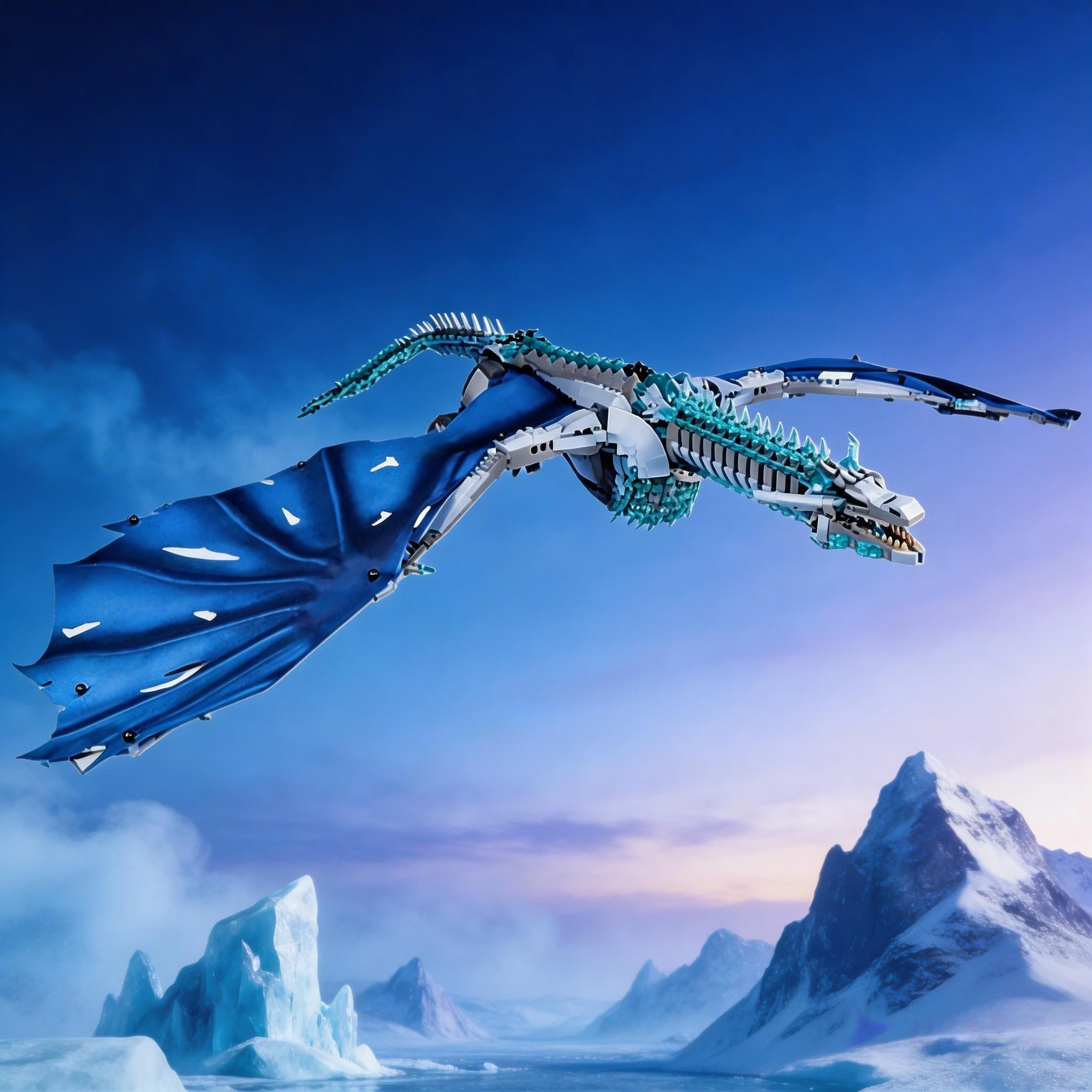 

The new set of ice dragon high-difficulty building blocks creaking to play with holiday gifts for men and women