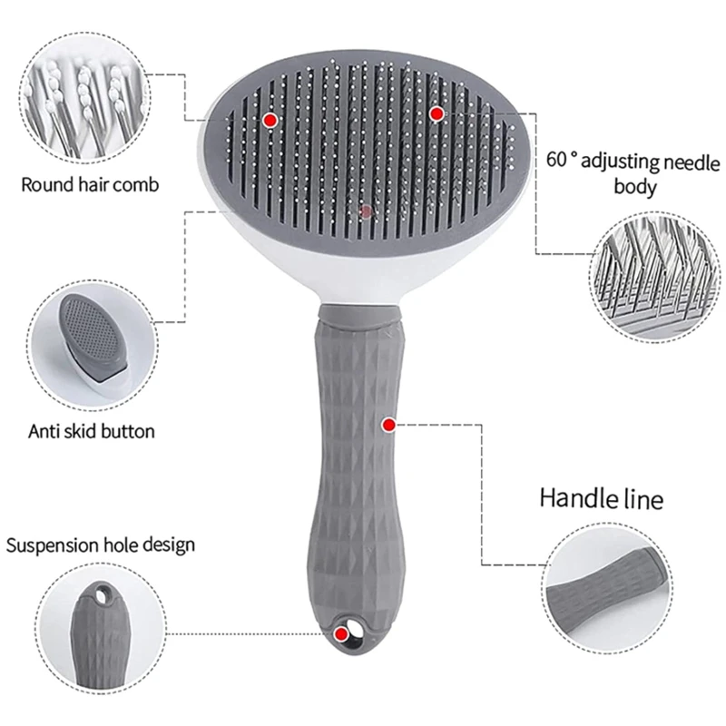 New Pet Comb Stainless Steel Needle Comb Dog And Cat Hair Removal Floating Hair Cleaning Beauty Skin Care Pet Dog Cleaning Brush