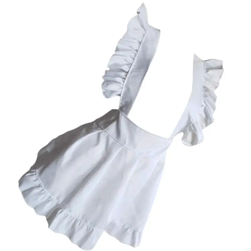 

Y55F Girls Cosplay Waist Apron Tight Costume Ruffled Maid Apron Half Apron