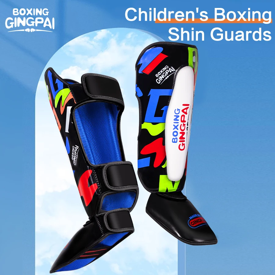

Children's Fighting Leg Protectors Sanda Muay Thai Foot Back Boxing Fighting Tibia Protectors Ankle Legboard Taekwondo