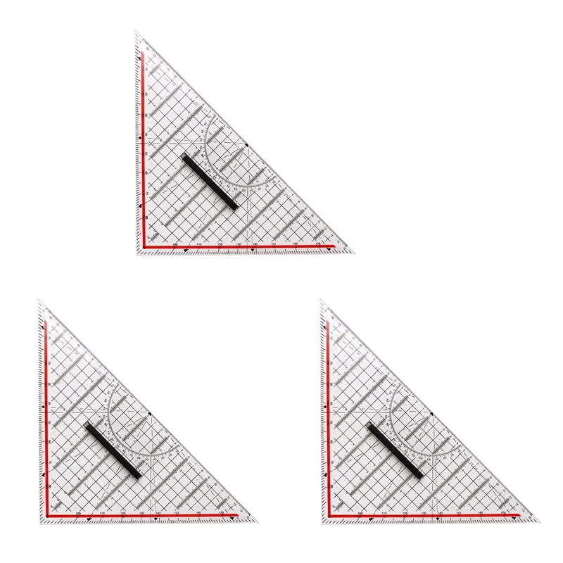 

Линейка треугольная многофункциональная с ручкой, 30 см, 3 шт.