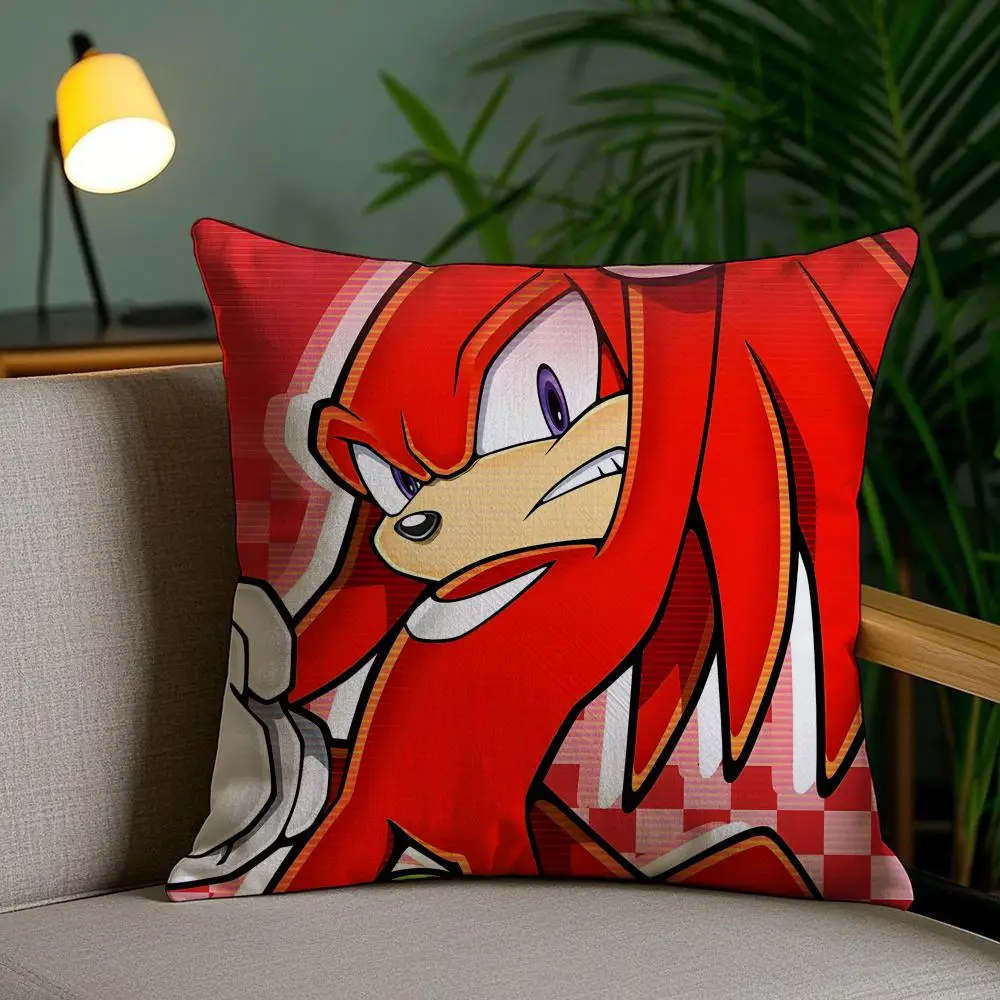 Cartoon S-SonicS Kissenbezug, Plüschstoff, weich, doppelseitig bedruckt, für Sofa, Schlafzimmer, Heimdekoration, feines Geschenk, Kissenhülle – Detail 10