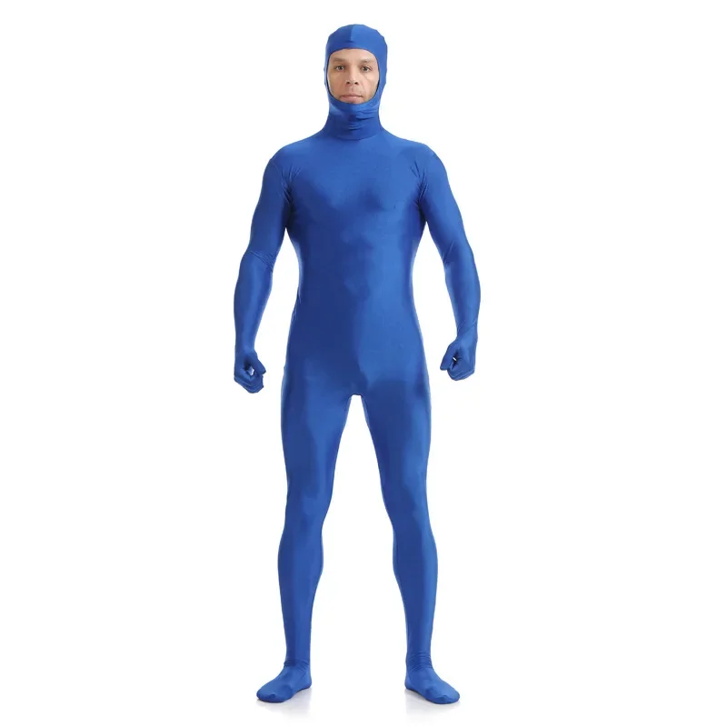 Zentai novo adulto terno de corpo inteiro para o dia das bruxas homens segunda pele compressão apertada náilon elastano bodysuit trajes cosplay