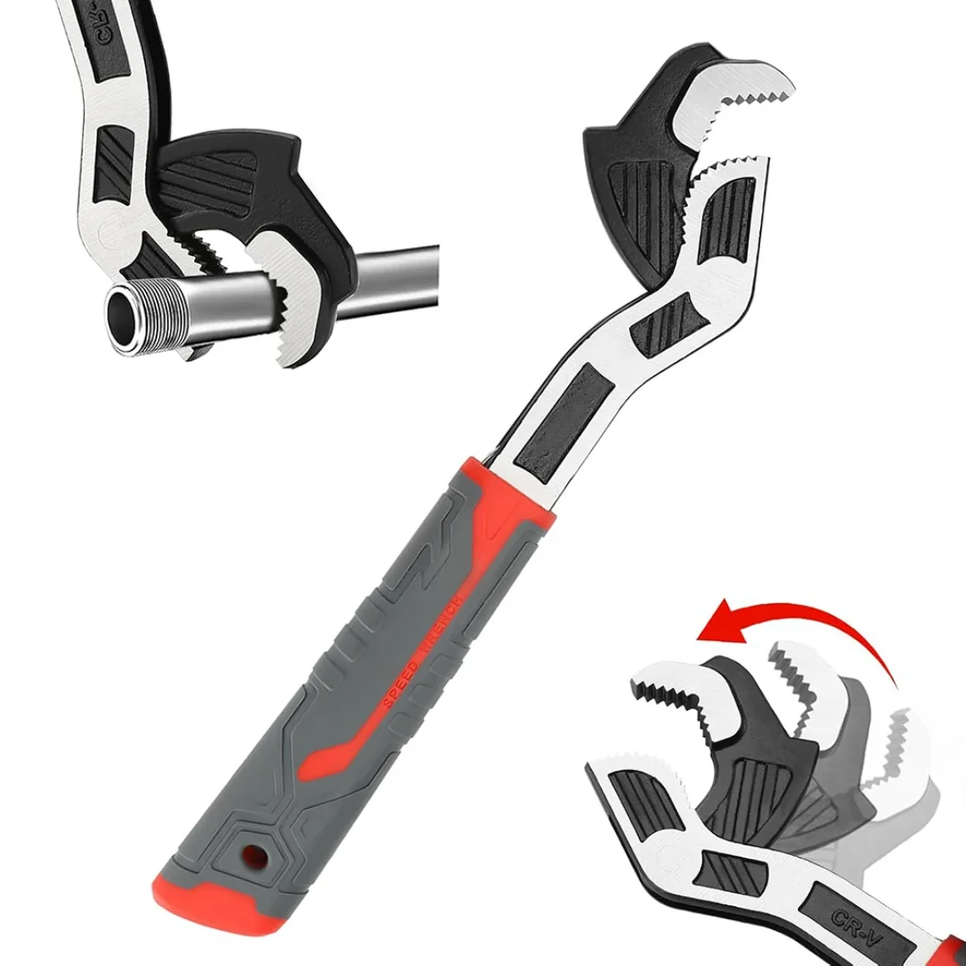 Industrial Grade Adjustable Multifunctional Self-locking Pipe Wrench Tool, Universal Pipe Wrench, Fast Power Grip Pipe Wrench