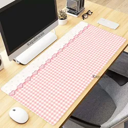 Plaids Artistic Personality Simplicity Large Mousepad XXL Office Mouse Pad Gaming Carpet Pink Mouse Mat Game Keyboard Pads 90x40