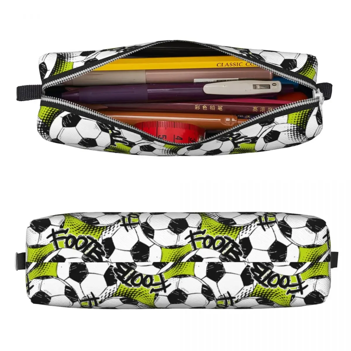 Football Sport Balls Soccer Pencil Cases Pen Box Bag Student Big Capacity Office Cosmetic Pencilcases