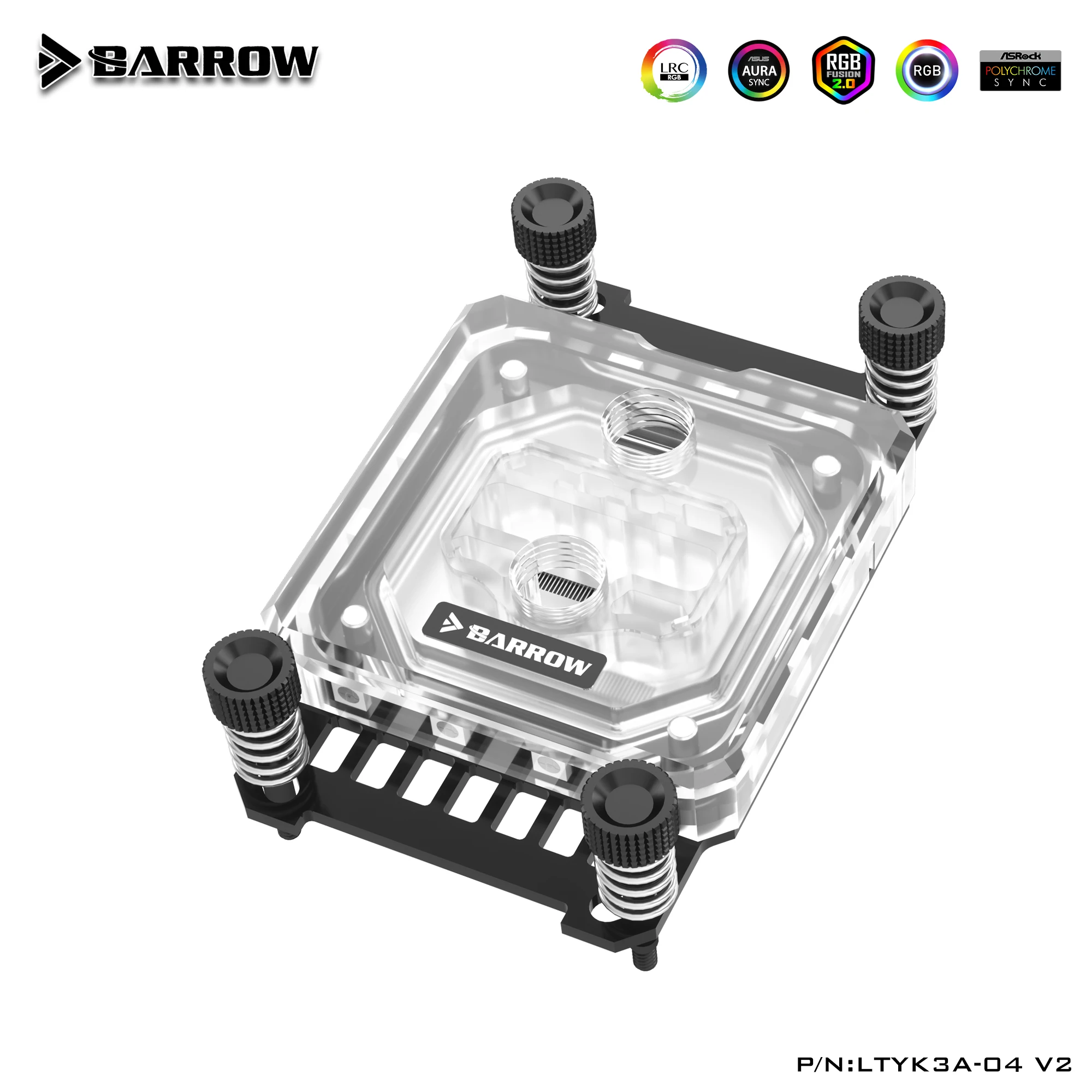 Barrow-bloque de agua para CPU AMD RYZEN 3600 AM3 AM4 AM5 / RGB Light PC CPU, bloque de refrigeración por agua, enfriador líquido, LTYK3A-04