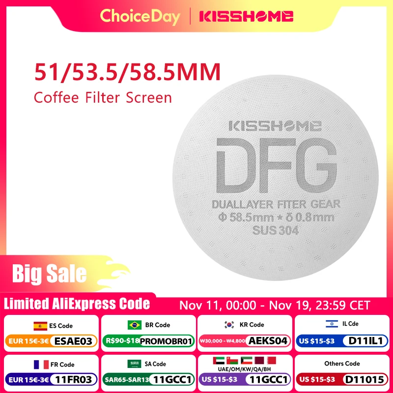 

Эспрессо шайба экран фильтр для кофе 51 мм 53,5 мм 58,5 мм многоразовый держатель 0,8 мм для 51 мм 54 мм 58 мм портафильтр аксессуары для бариста