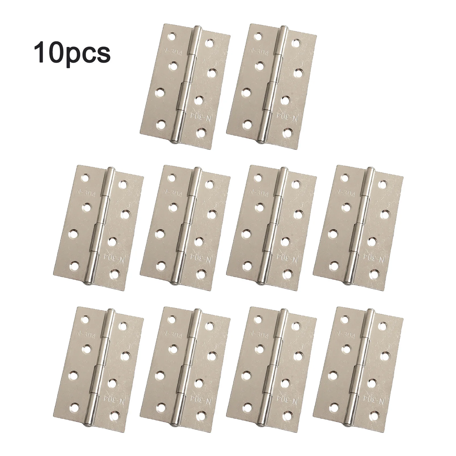 10 Pieces Stainless Steel Flat Hinge for Cabinet Box Doors Connector Accessories for Home Improvement Projects