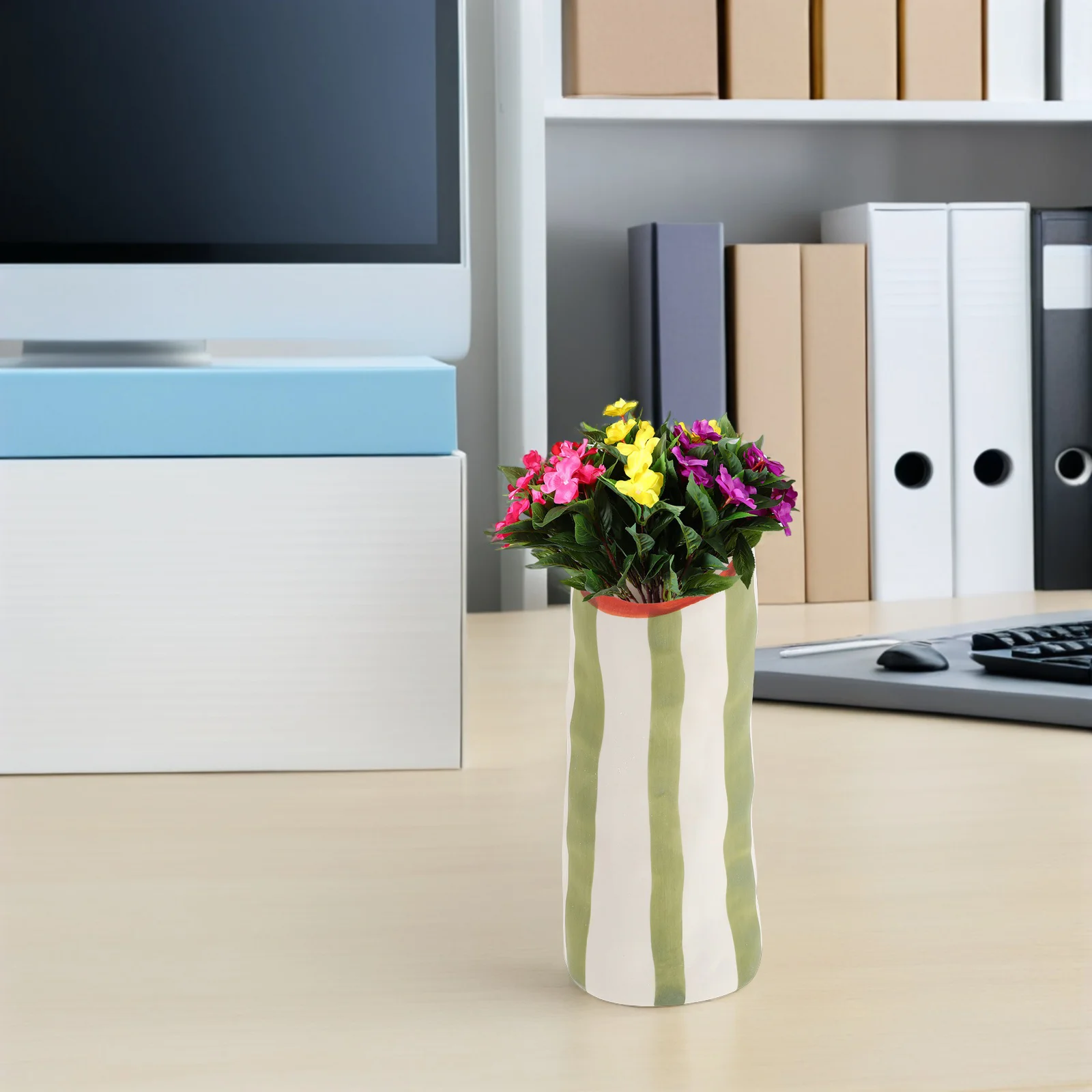 

Ceramic Flower Vase Modern Minimalist Design for Living Room Table Centerpiece Decor Home Office Shelf Entryway Dining Room