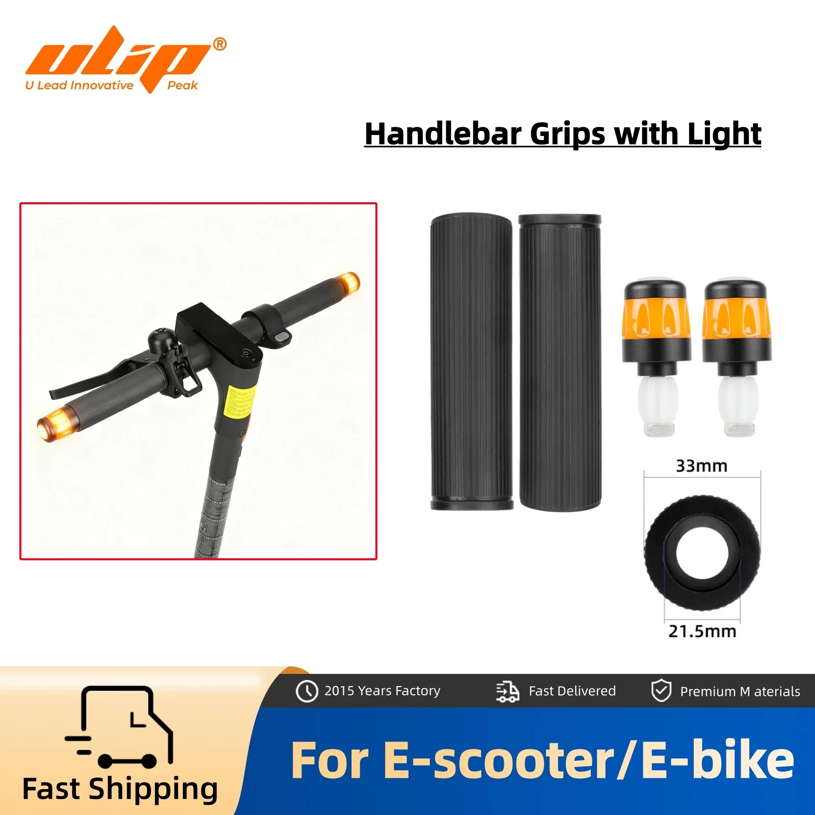 

Ulip Smart Handle Bar Grip Lights 3 Lighting Modes for Universal Electric Scooter Accessories Parts Waterproof Warning Light Set