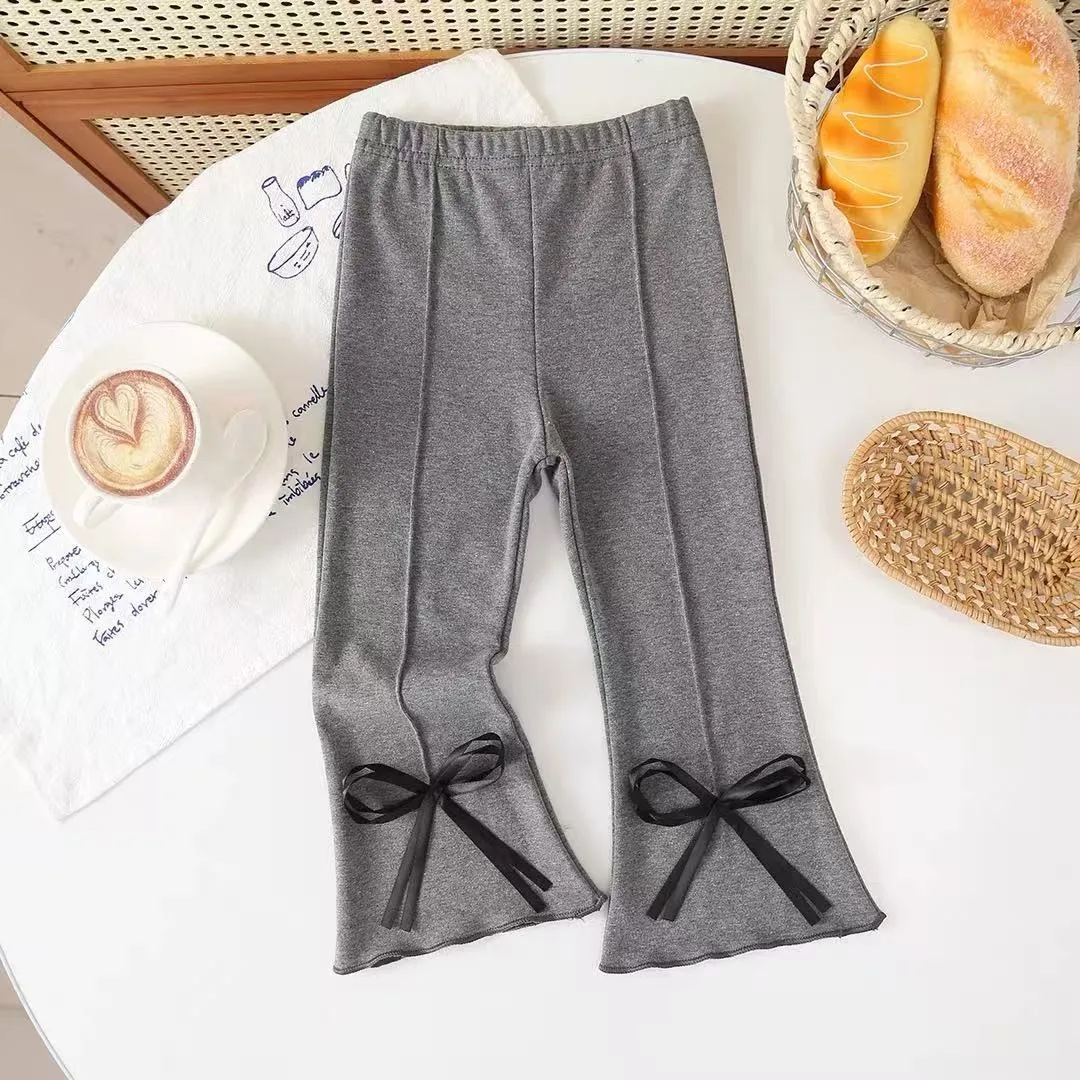

Girls' all-season versatile flared pants trendy Korean style micro flared pants cotton stretchy leggings for girls.