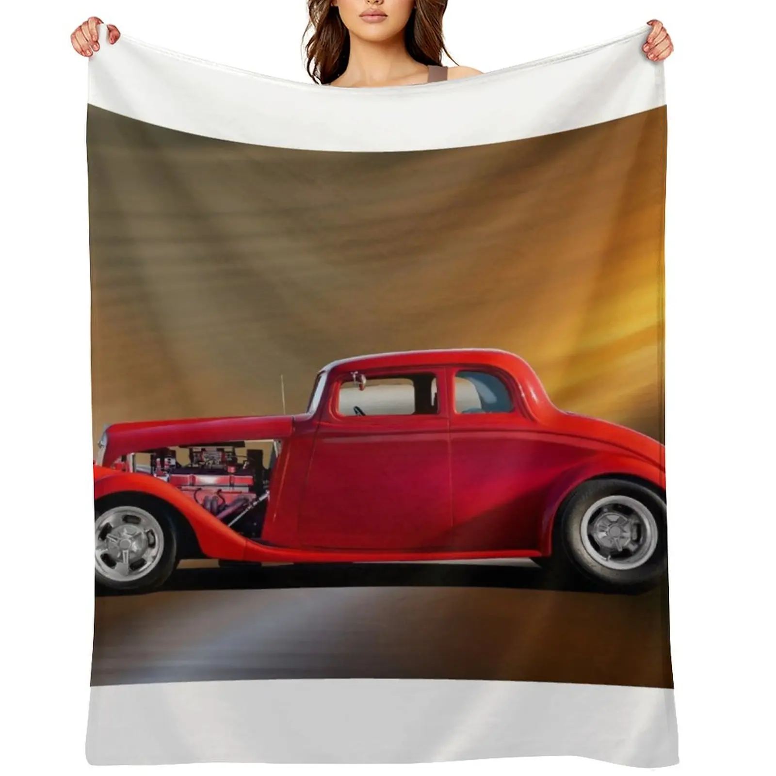 

1933 Willys Model 77 Coupe Throw Blanket Custom Luxury Designer Beach blankets and throws Blankets