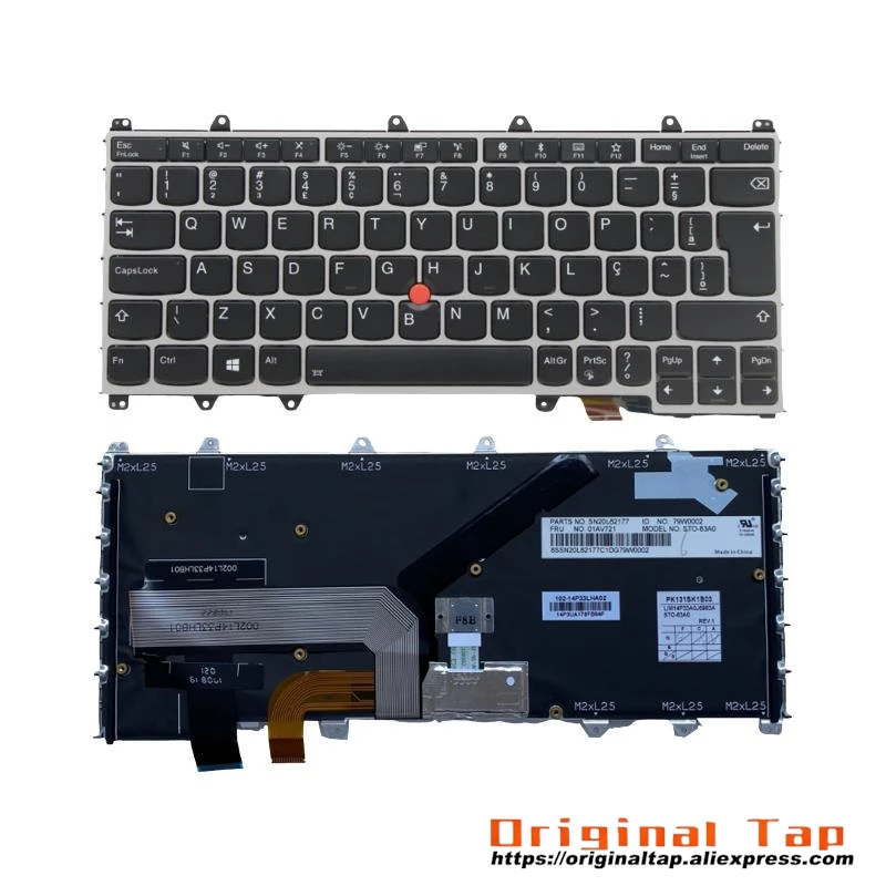 BR Brazilian Backlit Keyboard for Lenovo Thinkpad X380 Yoga 370 01EN431 01AV720 01HW659 01HX104