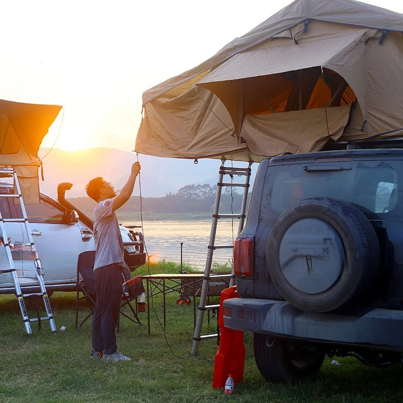 Premium-border Four-Season Double-Layer Car Rooftop Tent Rainproof Mountain Outdoor Camping 2000-3000mm Waterproof Rat