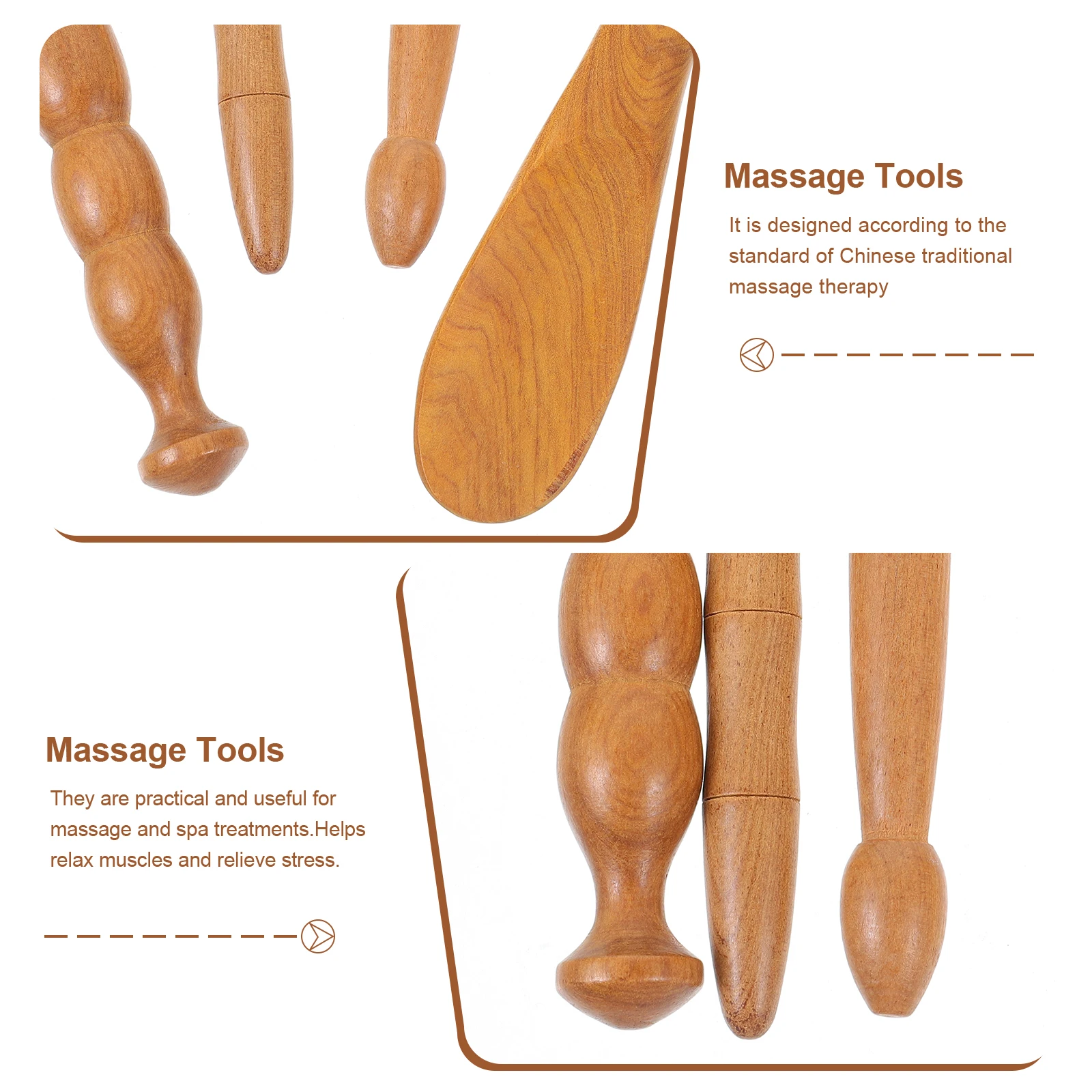 

4pcs Wooden Foot Massage Stick Retro Acupoint Massager For Sole Scraping Circulation Boost Scrapping Rod Pelma Massage Tool