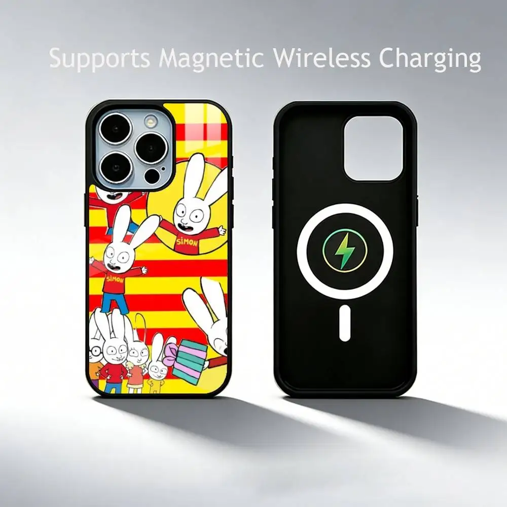 Whimsical S-Simon Super RabbitS  Phone Case For iPhone17,16,15,14,13,12,11 Plus,Pro Supports Magnetic Wireless Charging