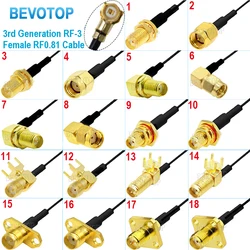 10PCS/lot RF0.81Cable SMA to RF Jumper RP-SMA /SMA Male Female to U.fl MHF-3 RF-3 Female RF0.81 Pigtail WIFI Antenna Jumper