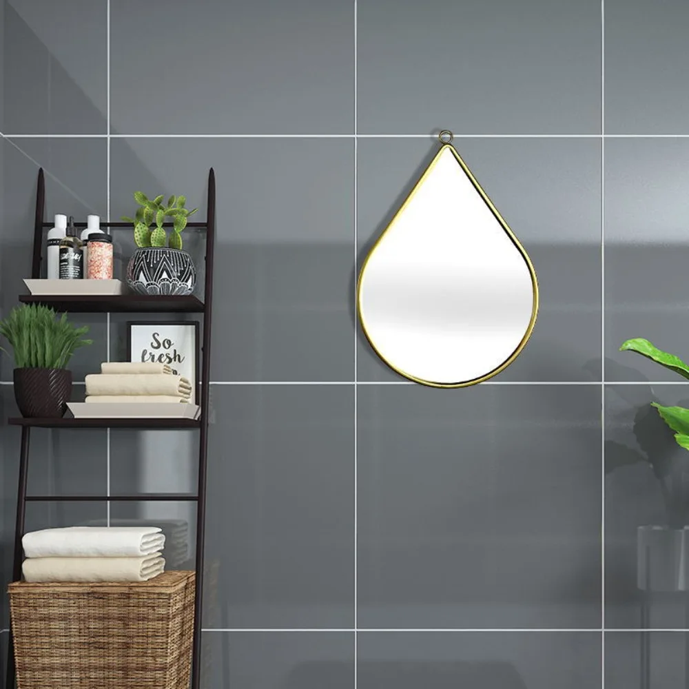 

Nordic Home Accessories Living Room Decorative Mirror Water Drop Makeup Mirror Wall Mounted Shaped Bathroom Mirror Wall