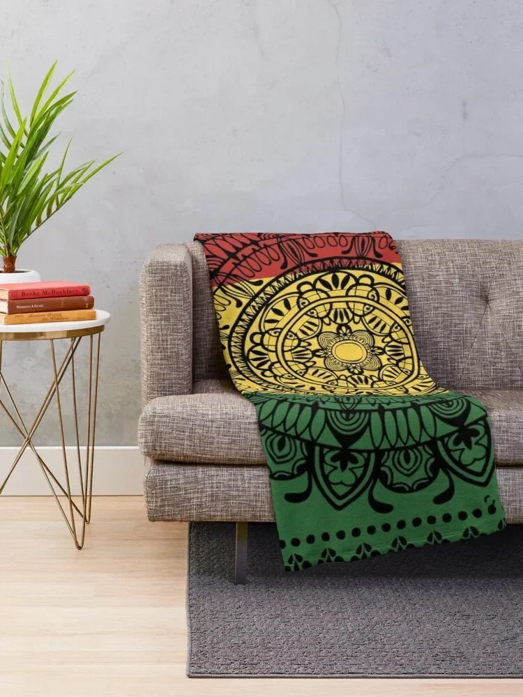 Rasta Mandala Throw Blanket Decorative Sofa Luxury Throw Blankets