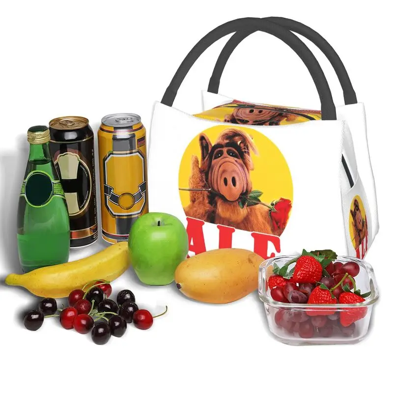 Alf Flowers صندوق غداء قابل لإعادة الاستخدام للنساء مانعة للتسرب الغريبة شكل الحياة الخيال العلمي برنامج تلفزيوني برودة الغذاء الحراري معزول حقيبة الغداء #6