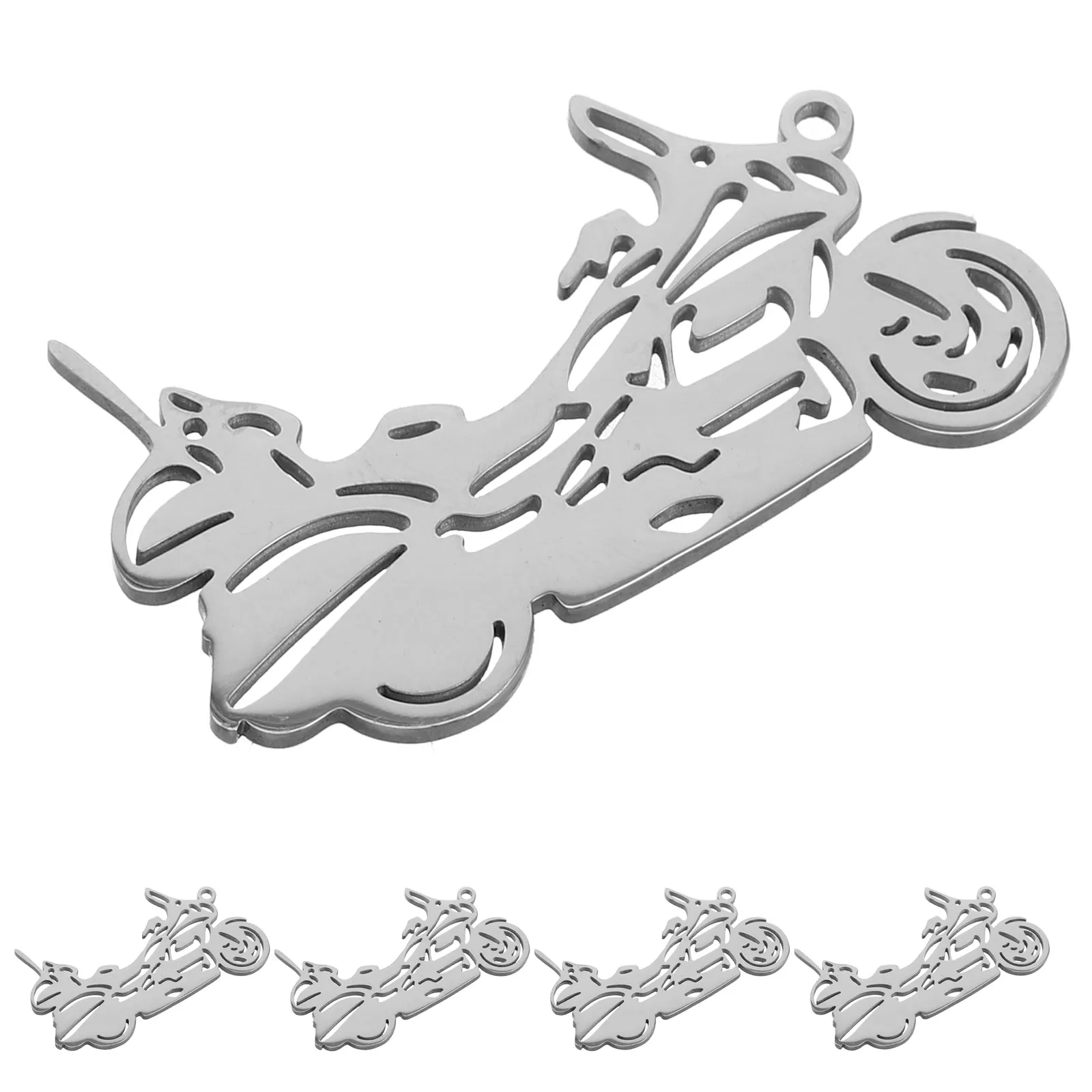 

5Pcs Stainless Steel Motorcycle Charms Hollow Design Vintage Pendants DIY Craft Necklace Bracelet Accessories