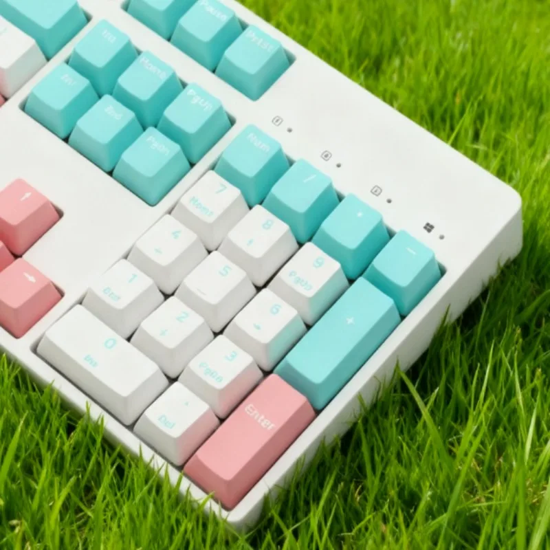 Keycaps Double-Shot Whistle Pink Profil OEM 7U/6U Space Bar PBT Untuk Alice/68/84/75/98 Gaming Kantor Periferal Mengetik Kustom