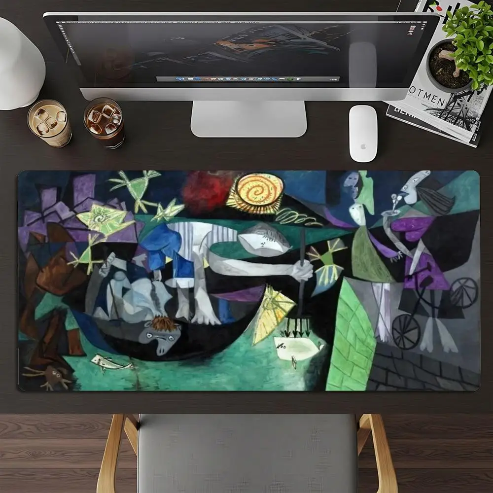 Large Mousepad Abstract Geometric Figures Keyboard Mat Deskpad Pc Game Desk Mats Modern Art Mouse Mats For Desktop Laptop