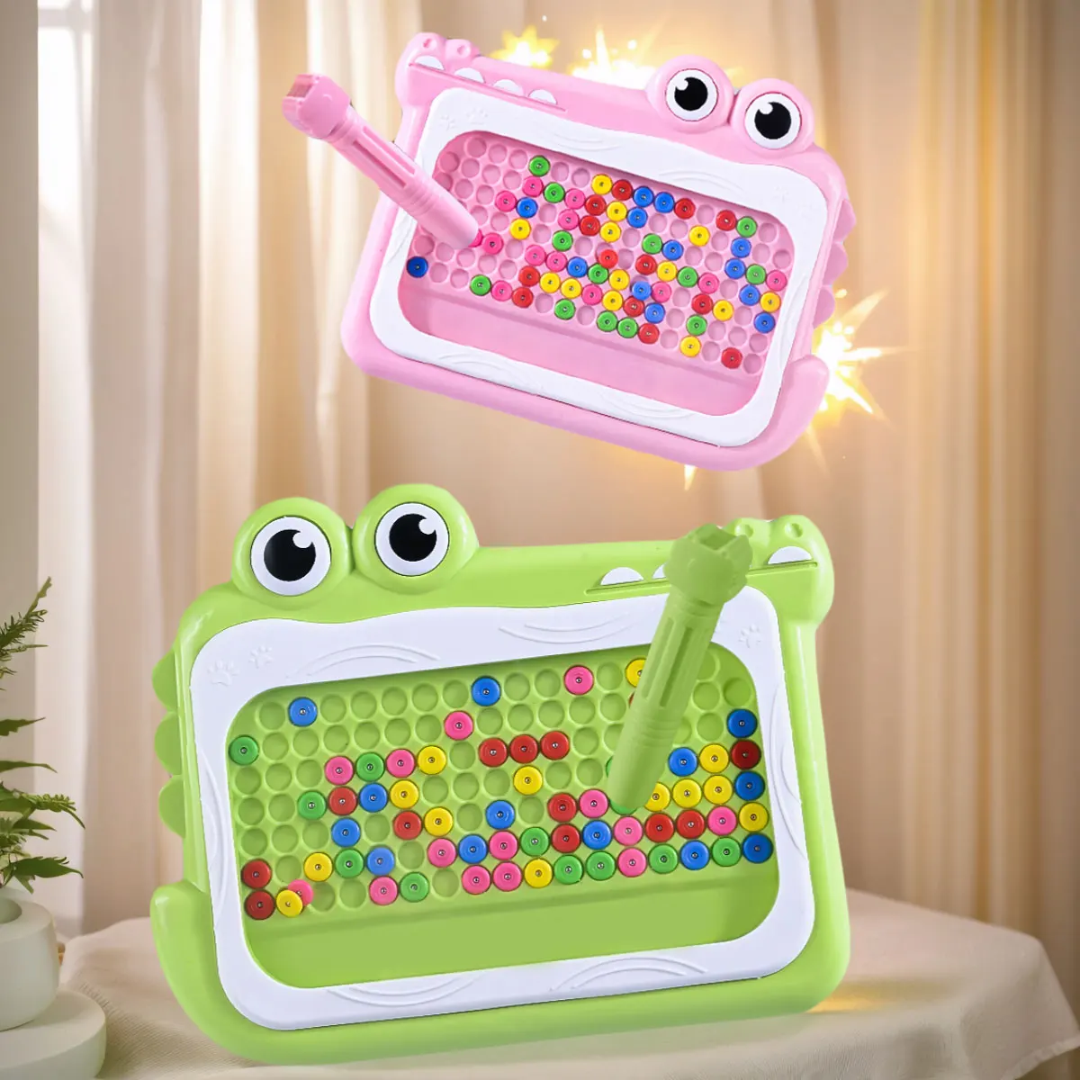 لوحة رسم مغناطيسية من مونتيسوري للأطفال، لعبة إدراك الألوان، قلم تدريب، تحكم متحرك، لعبة حسية، هدية تعليمية #1