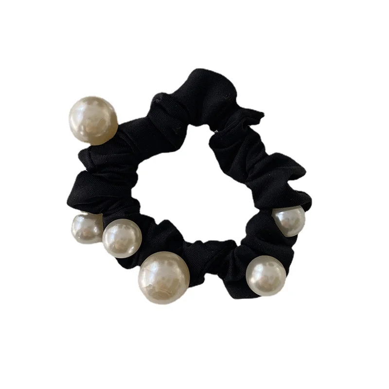 Simple and elegant pearl hair ring Korean version of the head rope women\'s new temperament ball hair accessories rubber band