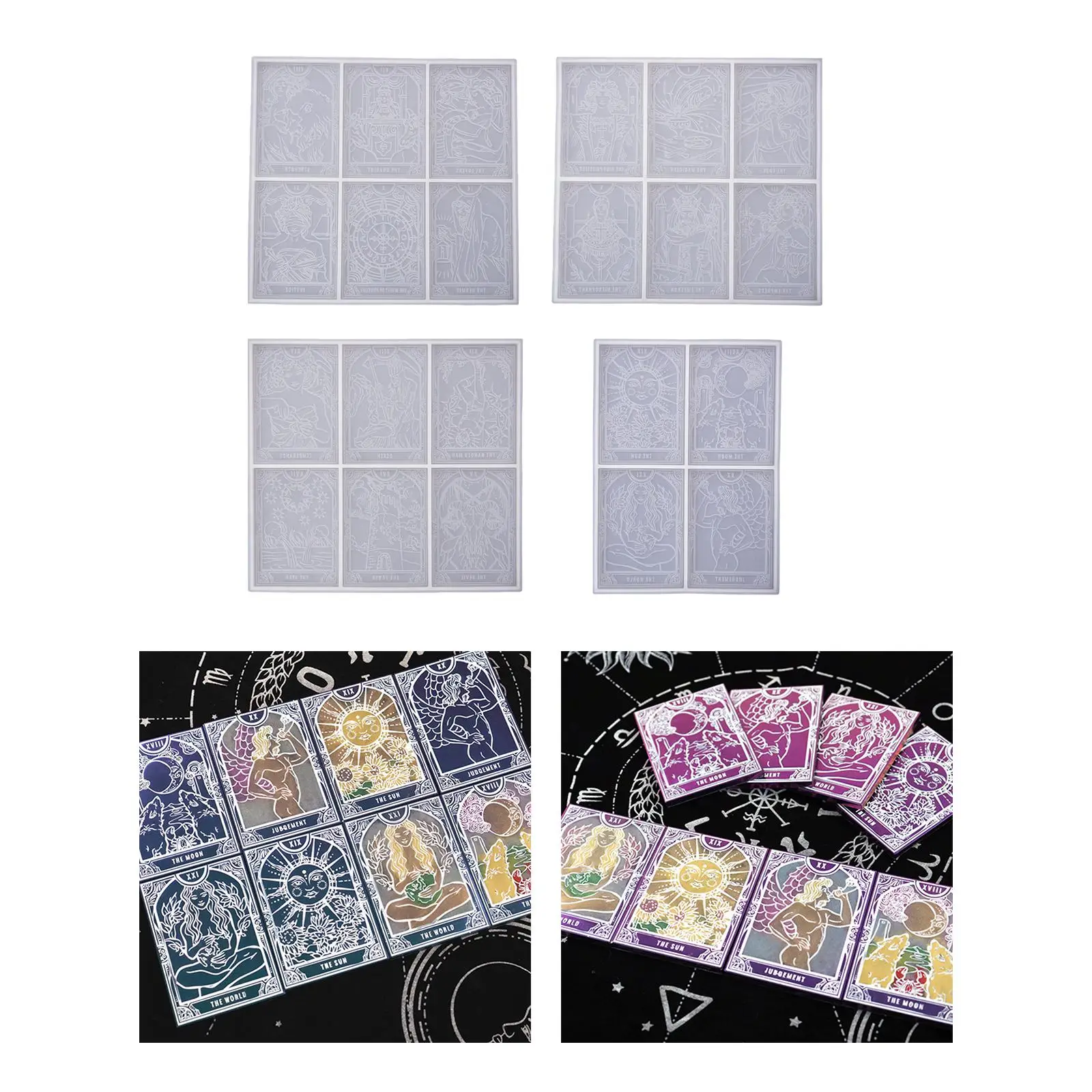 قوالب راتنج بطاقة Arcana الرئيسية ، بطاقات التاروت ، سيليكون ، 22
