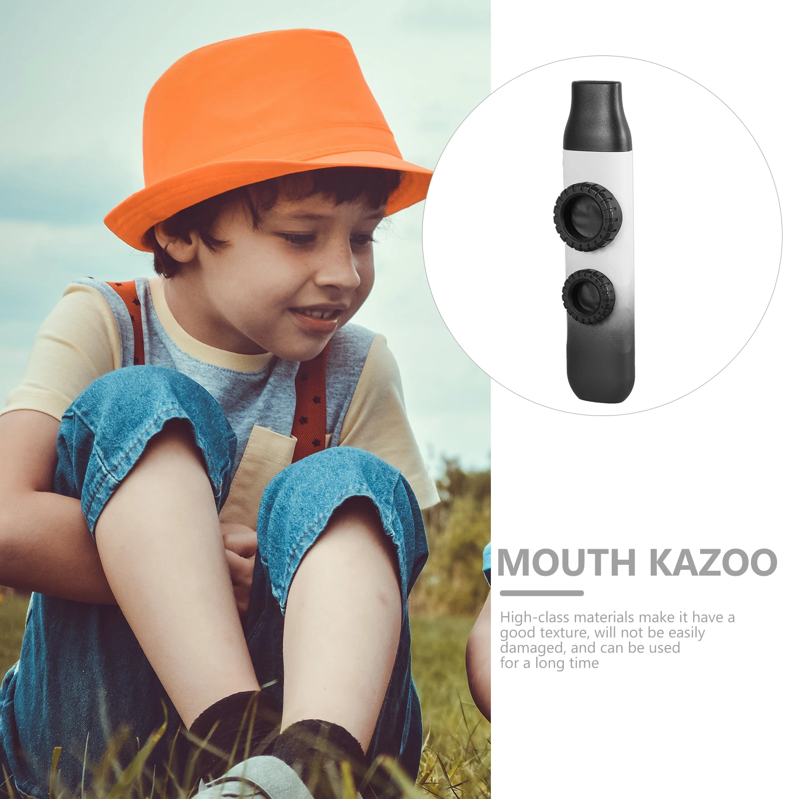 

Gradient Color DoubleKazoo Kids Musical Instrument Compact Size Light Weight Easy to Play Flute Diaphragms Bright Colors Attract