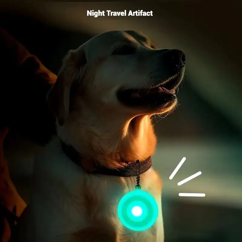 LED Luminous Silicone Dog Tag Light Pendant Waterproof Soft Safety Collar Accessory High Visibility for Night Pet Supplies