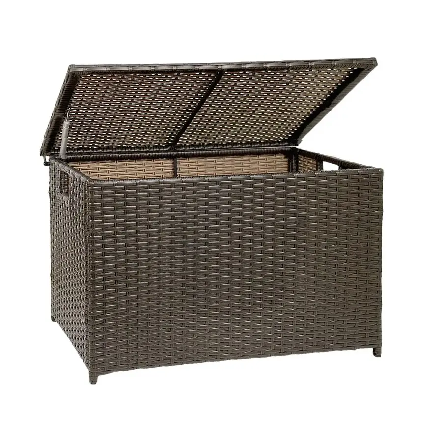 

Плетеный сундук для хранения, 30 x 17 x 18 дюймов, 160 л, плетеный вручную сундук с крышкой, которая не закрывается, выдерживает до 200 фунтов, коричневый