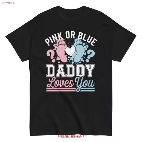 pink or blue daddy loves you shirt gender reveal idea first mothers day New Dad Mom T tee mommy vintage Washed fashion homme