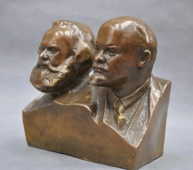 Copper Statue Great Communist Marx And Lenin Bust Bronze Statue