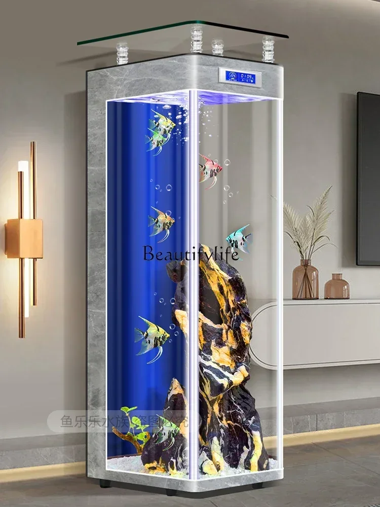 X36 Simple Living Room Light Luxury Small Integrated Change Water Ecological Loop Back Filter Floor Fish Tank
