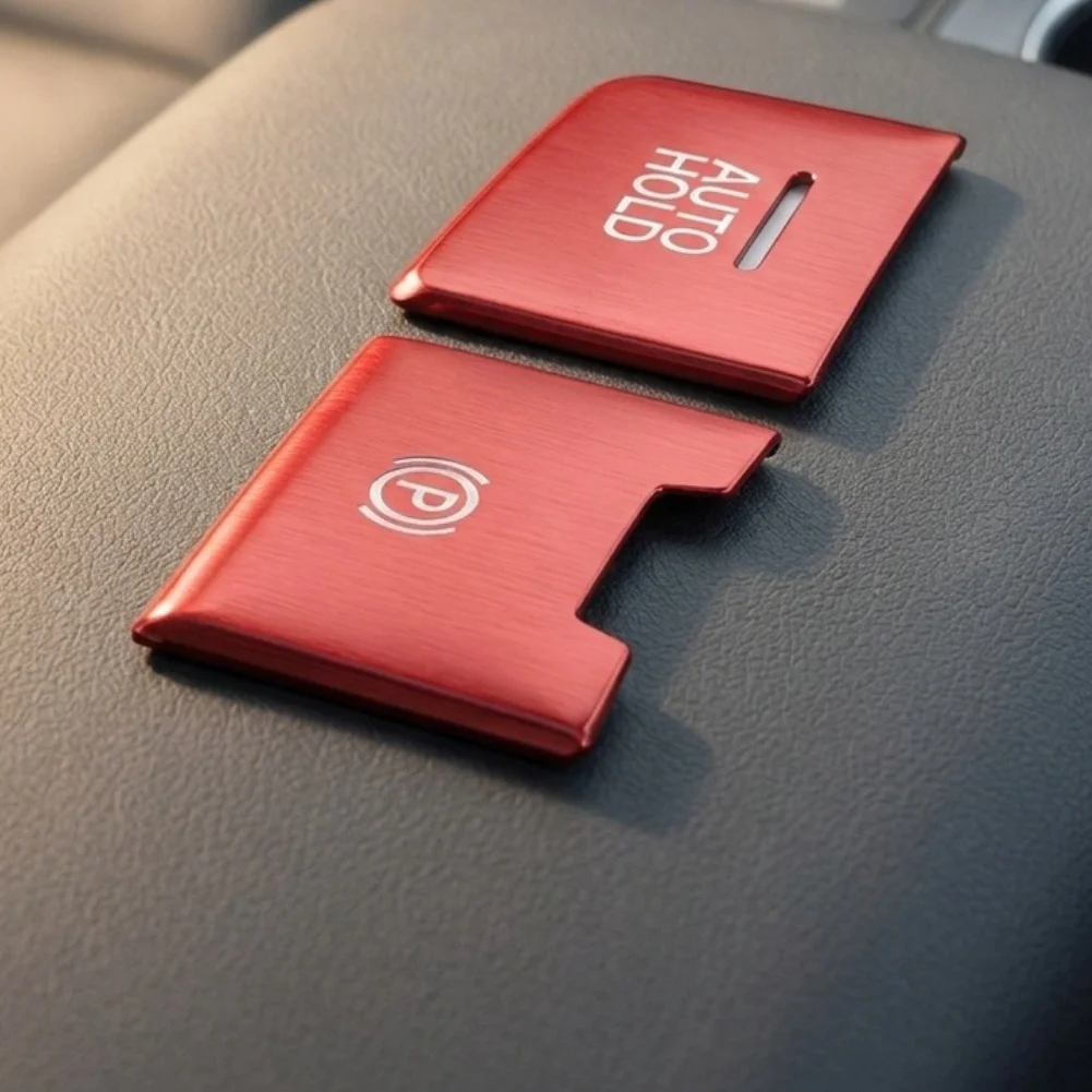 Aluminum Alloy Button Cover Trims Parts Red 2pcs/Set Accessories Autohold Brake Cap Decor EPB Practical Aluminum
