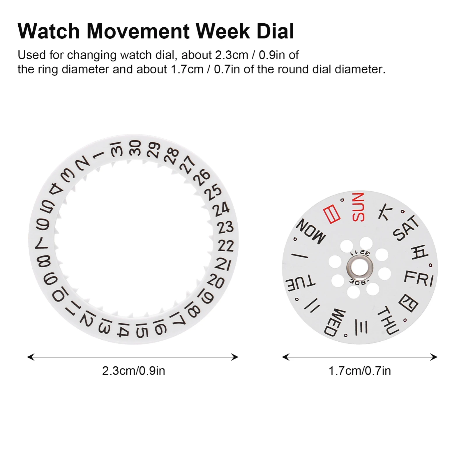 For Miyota 8200 8205 Date Calendar Dial Replacement Watch Movement Wheel Day Ring Watch Repair Accessories