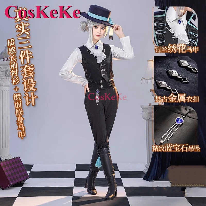 

CosKeKe Vertin Cosplay Anime Game Reverse:1999 Costume Gorgeous Elegant Combat Uniform Halloween Party Role Play Clothing S-XL