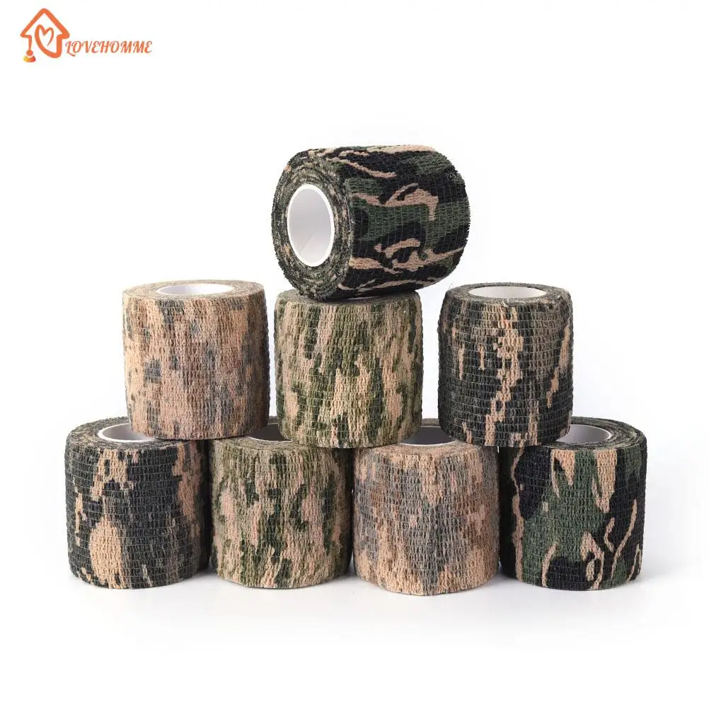 2Pcs/Lot 5cm*4.5M Roll Camouflage Wrap Bandage Self-Adhesive Gun Decor Stretch Medical Bandage Camouflage Tapes