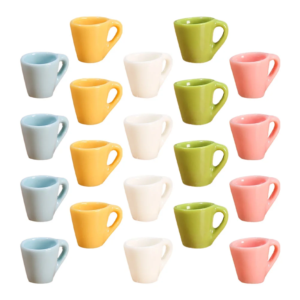 

20 Pcs Simulation Cup Miniature Cups Decorative Water Dolly House Ornament Miniatures Mug Playing Props Adornment Coffee Mugs