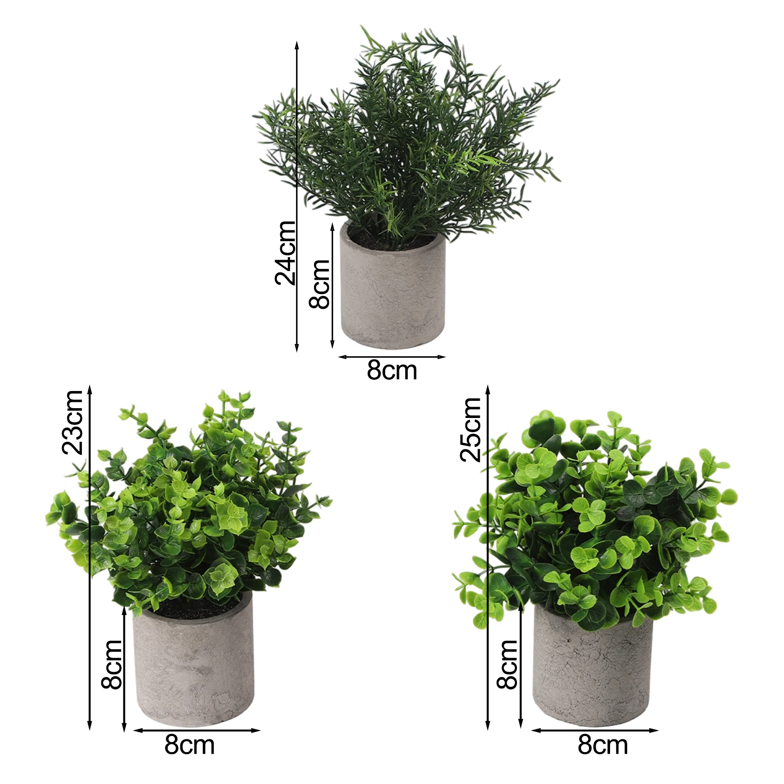 

3PCS 25cm Simulated Plants Bonsai Artificial Potted Eucalyptus Rosemary Fake Plants Bonsai Home Decoration Garden Supplies