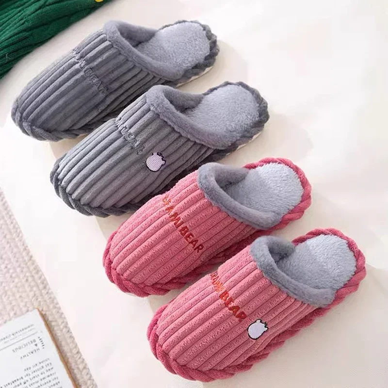 

Cotton Slippers for Female Couples 2025 New Winter Home Thick Bottom Anti Slip Thick Warm Home Soft Bottom Plush Shoes