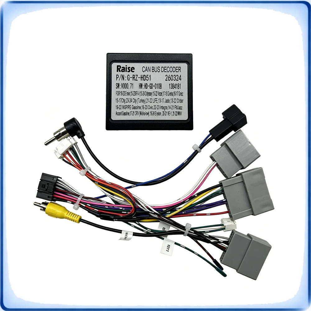 Car Accessories Radio Wiring Harness with CANBUS Decoder Box for Honda Stepwgn 2023 Thailand Stereo Installation
