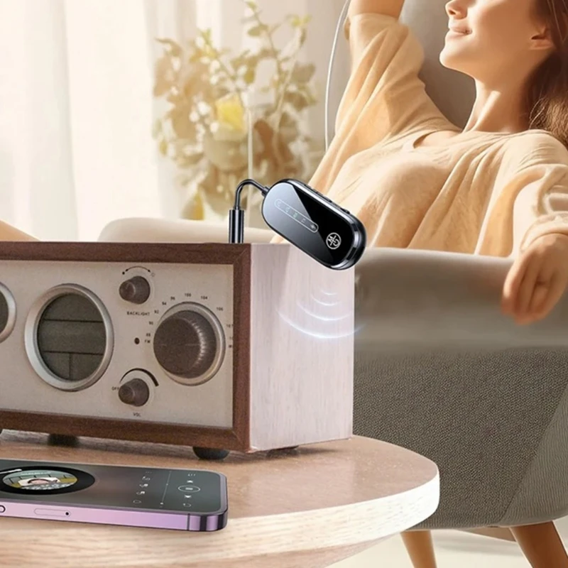 2 in 1 Bluetooth-compatible Auditory Adapter Transmit Receiver For Speakers H8WD